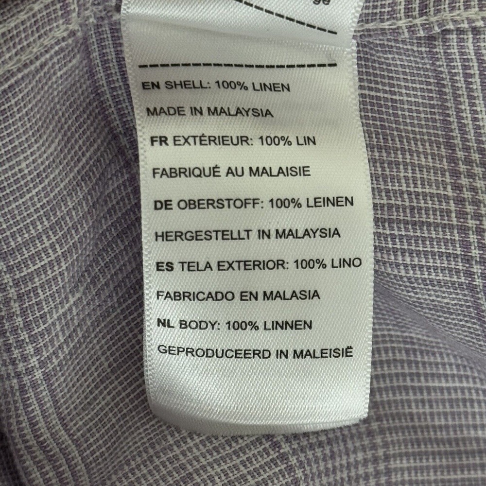 UNTUCKit Button Down Shirt Plus 2XL Torontel Regular Fit Purple Plaid Linen - Picture 10 of 14